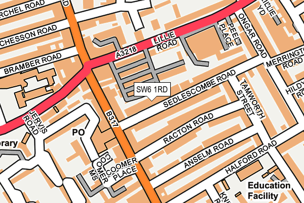 SW6 1RD map - OS OpenMap – Local (Ordnance Survey)