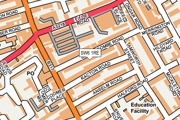 SW6 1RE map - OS OpenMap – Local (Ordnance Survey)