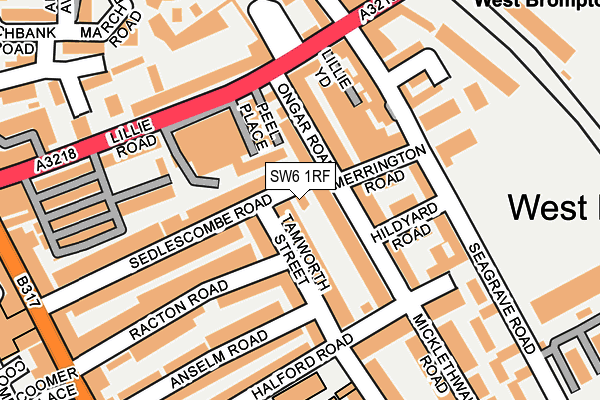 SW6 1RF map - OS OpenMap – Local (Ordnance Survey)