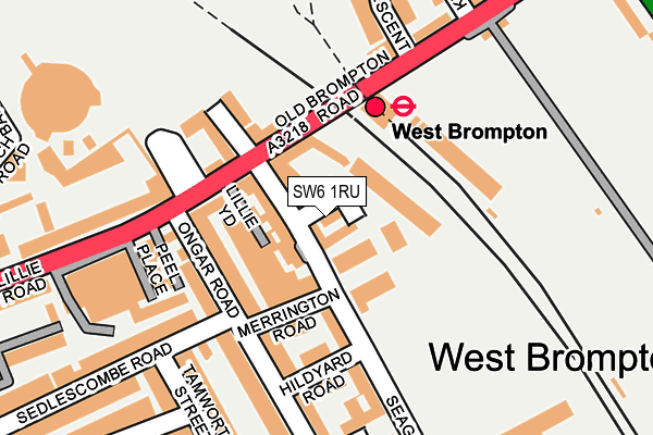 SW6 1RU map - OS OpenMap – Local (Ordnance Survey)