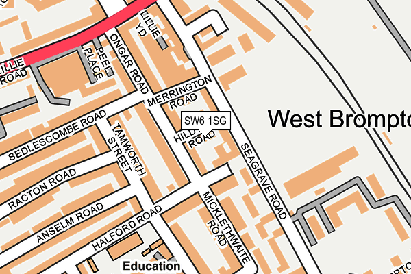 SW6 1SG map - OS OpenMap – Local (Ordnance Survey)