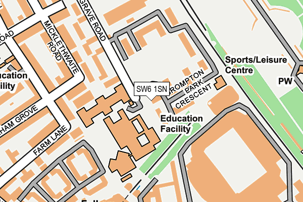 SW6 1SN map - OS OpenMap – Local (Ordnance Survey)