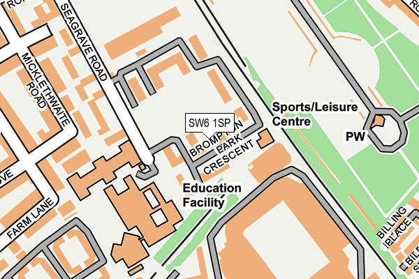 SW6 1SP map - OS OpenMap – Local (Ordnance Survey)