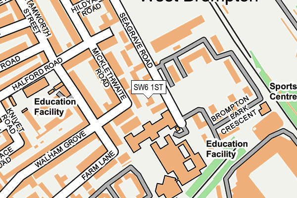 SW6 1ST map - OS OpenMap – Local (Ordnance Survey)