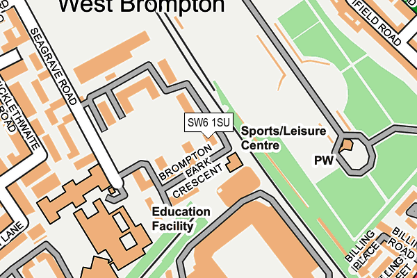 SW6 1SU map - OS OpenMap – Local (Ordnance Survey)