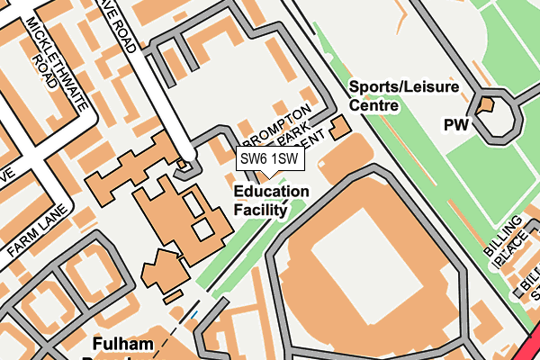SW6 1SW map - OS OpenMap – Local (Ordnance Survey)