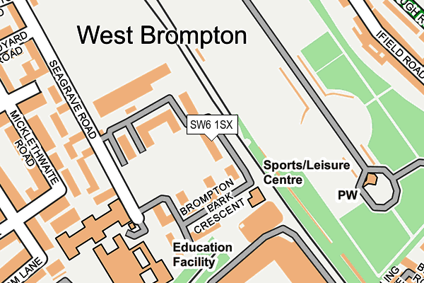 SW6 1SX map - OS OpenMap – Local (Ordnance Survey)