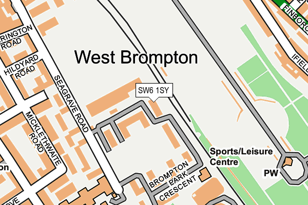 SW6 1SY map - OS OpenMap – Local (Ordnance Survey)