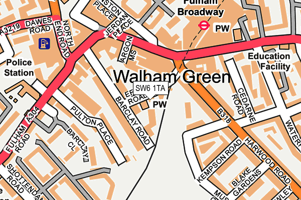 SW6 1TA map - OS OpenMap – Local (Ordnance Survey)