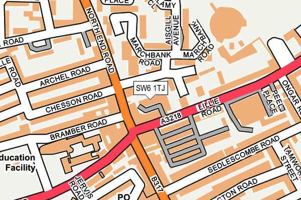 SW6 1TJ map - OS OpenMap – Local (Ordnance Survey)