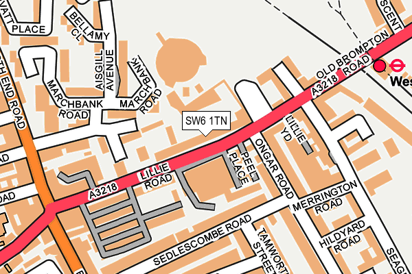 SW6 1TN map - OS OpenMap – Local (Ordnance Survey)