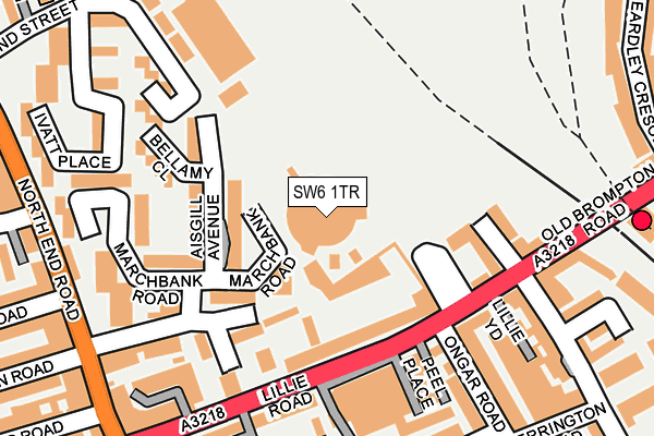 SW6 1TR map - OS OpenMap – Local (Ordnance Survey)