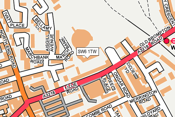 SW6 1TW map - OS OpenMap – Local (Ordnance Survey)