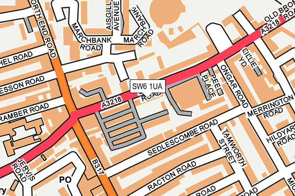 SW6 1UA map - OS OpenMap – Local (Ordnance Survey)