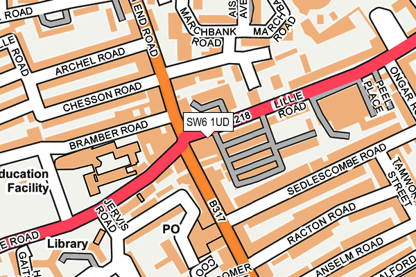 SW6 1UD map - OS OpenMap – Local (Ordnance Survey)