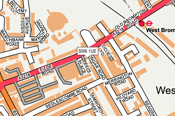 SW6 1UE map - OS OpenMap – Local (Ordnance Survey)