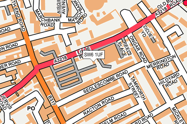 SW6 1UF map - OS OpenMap – Local (Ordnance Survey)