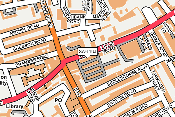 SW6 1UJ map - OS OpenMap – Local (Ordnance Survey)