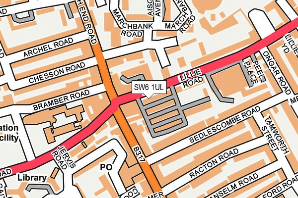 SW6 1UL map - OS OpenMap – Local (Ordnance Survey)