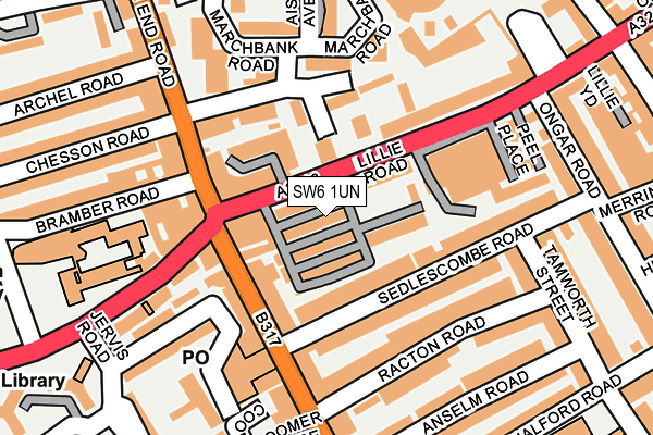 SW6 1UN map - OS OpenMap – Local (Ordnance Survey)