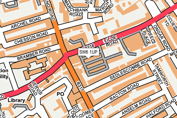 SW6 1UP map - OS OpenMap – Local (Ordnance Survey)