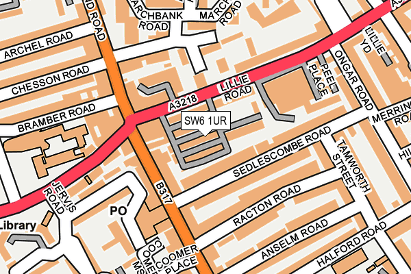 SW6 1UR map - OS OpenMap – Local (Ordnance Survey)