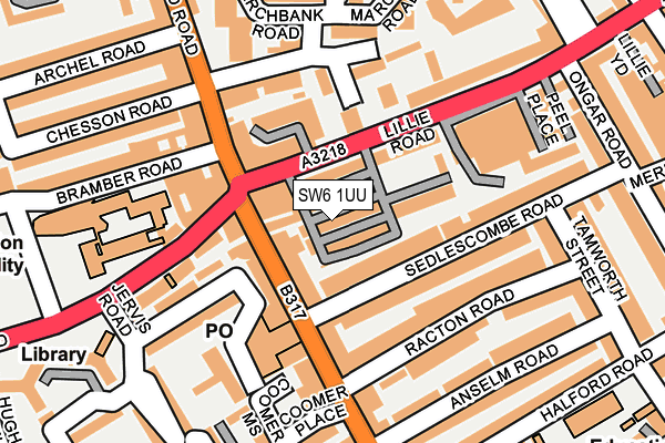 SW6 1UU map - OS OpenMap – Local (Ordnance Survey)