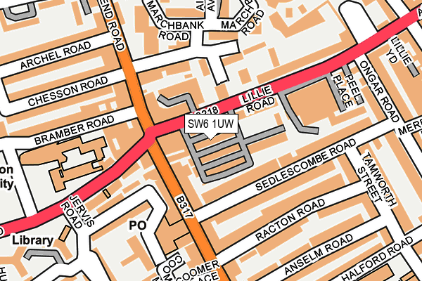 SW6 1UW map - OS OpenMap – Local (Ordnance Survey)