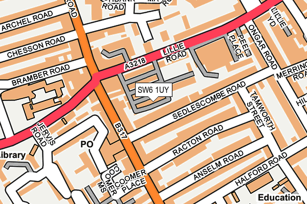 SW6 1UY map - OS OpenMap – Local (Ordnance Survey)