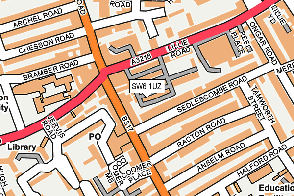 SW6 1UZ map - OS OpenMap – Local (Ordnance Survey)