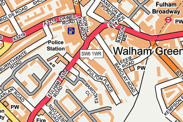 SW6 1WR map - OS OpenMap – Local (Ordnance Survey)