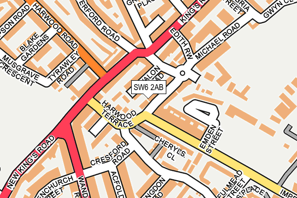 SW6 2AB map - OS OpenMap – Local (Ordnance Survey)