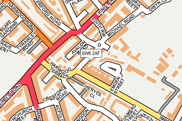 SW6 2AF map - OS OpenMap – Local (Ordnance Survey)