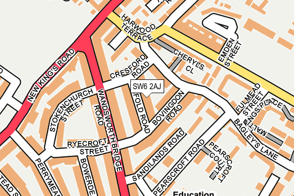 SW6 2AJ map - OS OpenMap – Local (Ordnance Survey)