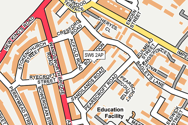 SW6 2AP map - OS OpenMap – Local (Ordnance Survey)