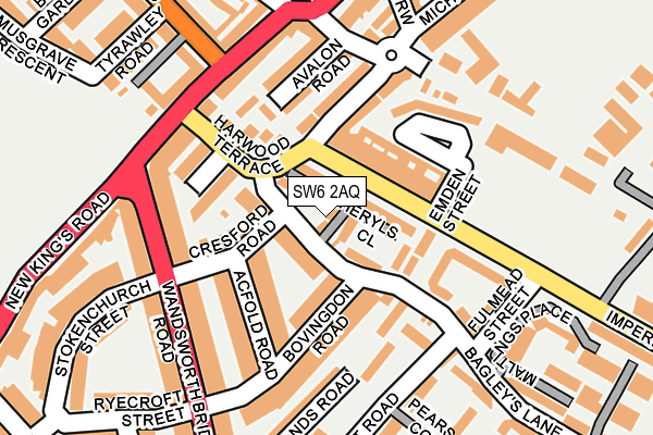 SW6 2AQ map - OS OpenMap – Local (Ordnance Survey)