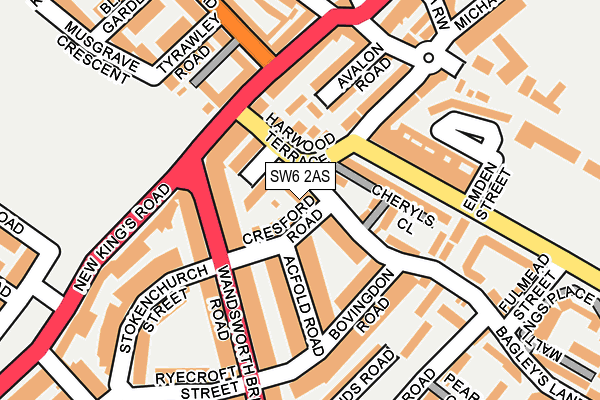 SW6 2AS map - OS OpenMap – Local (Ordnance Survey)