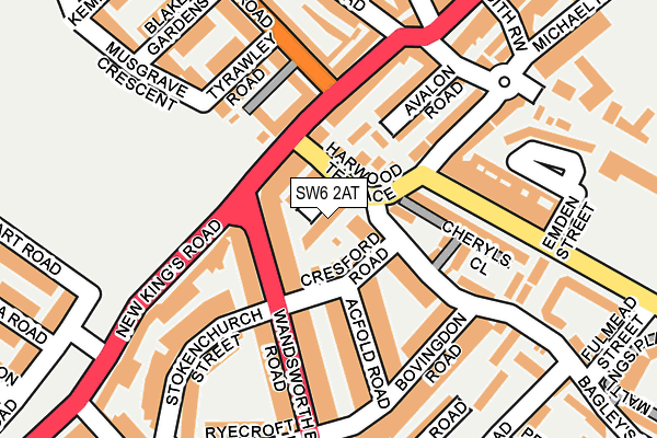 SW6 2AT map - OS OpenMap – Local (Ordnance Survey)