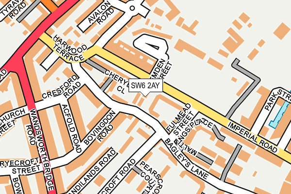 SW6 2AY map - OS OpenMap – Local (Ordnance Survey)