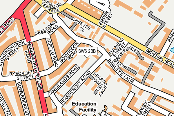 SW6 2BB map - OS OpenMap – Local (Ordnance Survey)