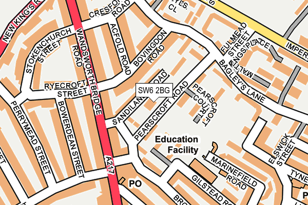 SW6 2BG map - OS OpenMap – Local (Ordnance Survey)