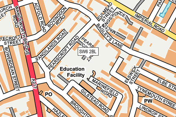 SW6 2BL map - OS OpenMap – Local (Ordnance Survey)