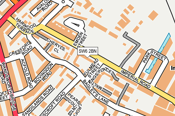 SW6 2BN map - OS OpenMap – Local (Ordnance Survey)