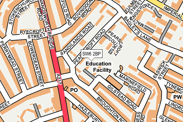 SW6 2BP map - OS OpenMap – Local (Ordnance Survey)