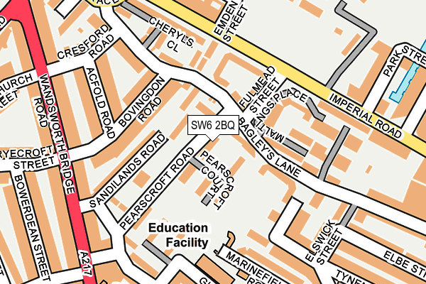 SW6 2BQ map - OS OpenMap – Local (Ordnance Survey)