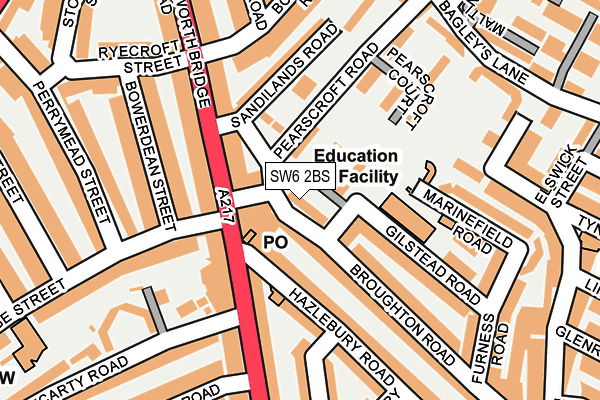 SW6 2BS map - OS OpenMap – Local (Ordnance Survey)