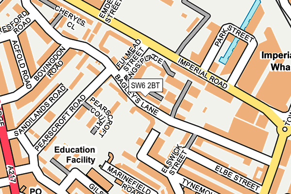 SW6 2BT map - OS OpenMap – Local (Ordnance Survey)