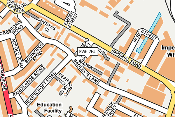 SW6 2BU map - OS OpenMap – Local (Ordnance Survey)