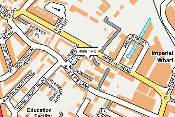 SW6 2BX map - OS OpenMap – Local (Ordnance Survey)