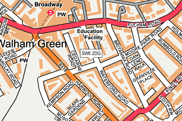 SW6 2DG map - OS OpenMap – Local (Ordnance Survey)